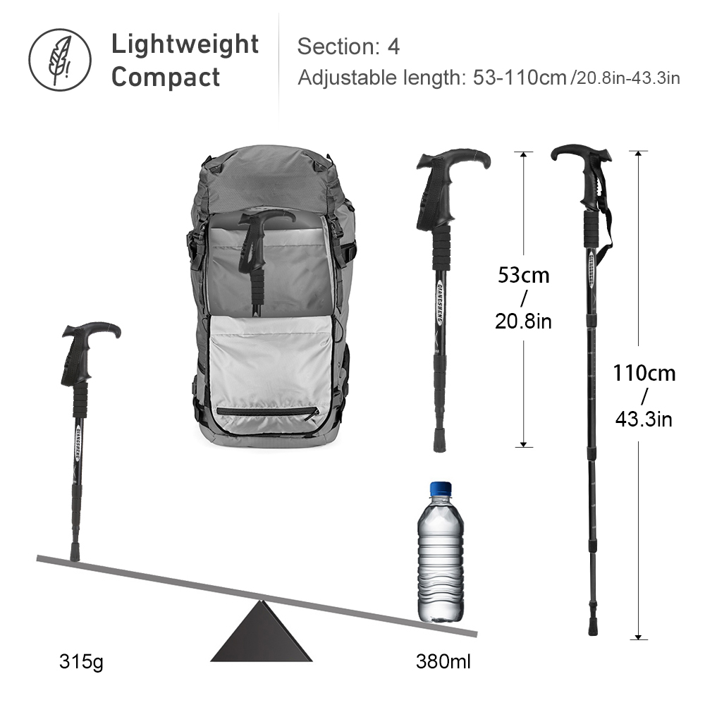 Palo de Trekking plegable para - Trekking Pole Carbon reseña y precio