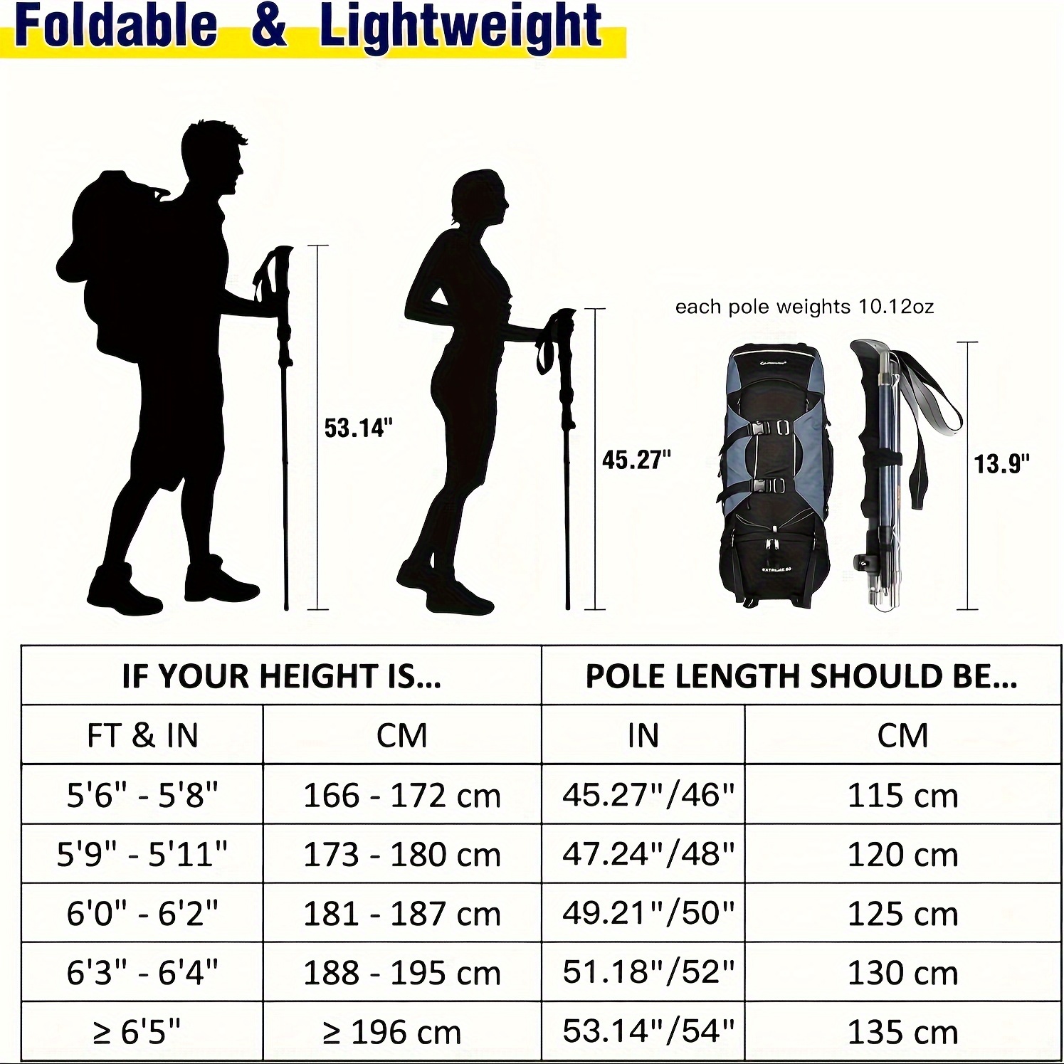 Paquete de 2 palos plegables l - Trekking Pole Carbon reseña y precio